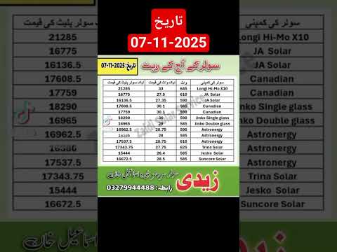 Latest solar panels price in Pakistan, Solar rates today. #zaidisolarservices