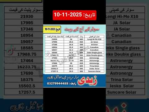 Latest Solar panels price in Pakistan | today solar rates. #zaidisolarservices