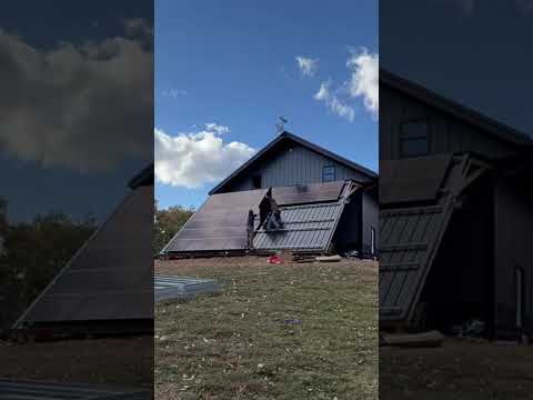 Putting up a SE facing solar array#narrowayhomestead #offgridliving #solar #power #solararray