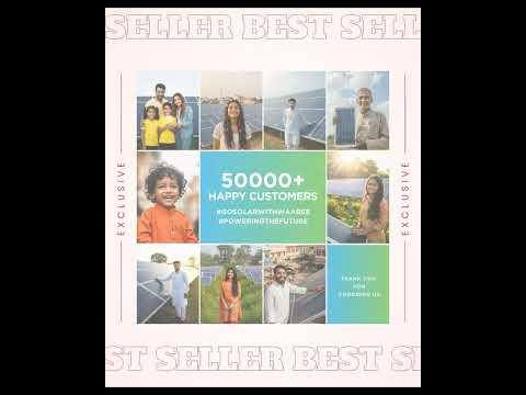 WAAREE II Solar Panel Pack of 6 II 365 Watt White Backsheet with Black Frame Mono PERC Solar Pane…