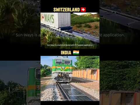 India 🇮🇳 vs Switzerland 🇨🇭 | Train Tracks with Solar Panels ☀️🚆