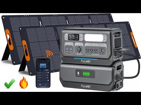 ALLWEI LiFePO4 Solar Generator 2400W with 2x 200W Solar Panels & B200 – B0BQFXVGNZ