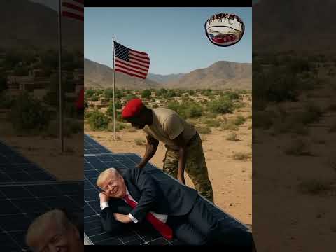 Trump and Ibrahim Traore funny meme on solar panels funny meme 🤣#satire #shortsfeed #funny