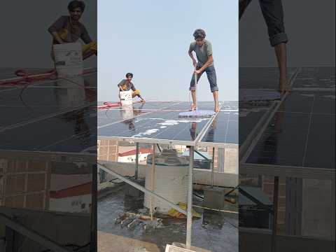 solar power system cleaning #solarsystem #solarpanels #solarpanelcleaning #solarenergy #panelcare