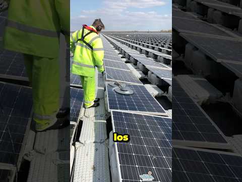 Cleaning solar photovoltaic panels is a process of decompression.#shorts