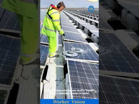 Floating Solar Panels Getting Cleaned—This Scene Is Incredible.#work