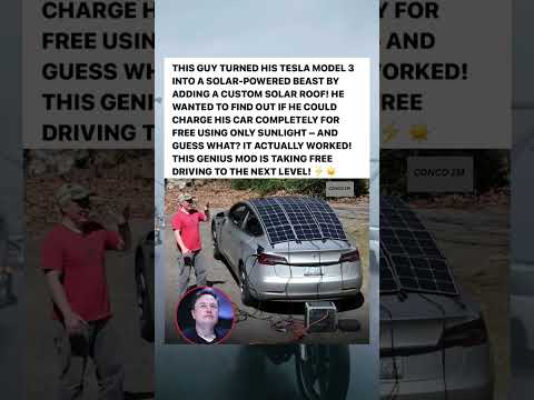 He Added Solar Panels to His Tesla Model 3 & Now Charges for FREE! 😱☀️#shorts