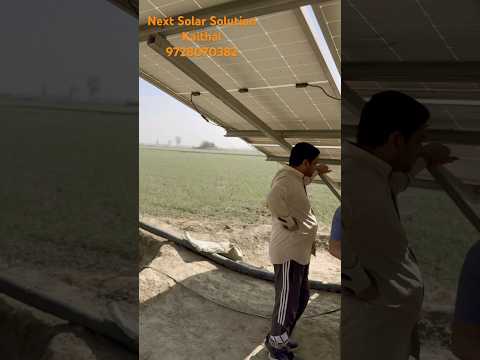 Solar pump working at dusted solar panels#solarpumpset