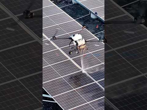 That’s how they clean solar panels #rcdrone #rcaircraft #djidrone #solarpower #solarenergy