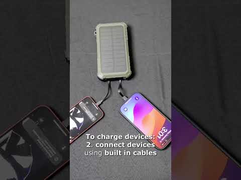 45800mAh Solar Power Bank with Built-In Cables | Flashlight, SOS & Camping Light Demo