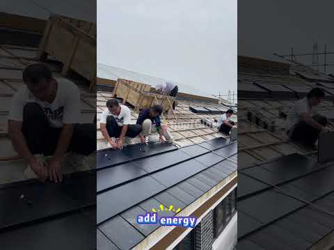 Photovoltaic stone-coated roofing tiles. Solar roofing tile factory in China. Roofing tile supplier.