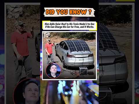 A man charges his car with solar panels. #shorts #facts