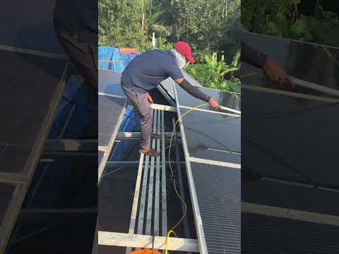 Five kilowatt solar panel cleaning