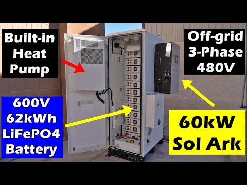 60,000W 480V 3 Phase Sol Ark + 60kWh Deye LiFePO4 600VDC Battery Testing!
