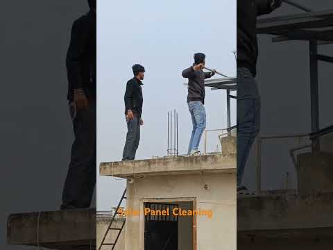 Solar Panel Cleaning at Home ☀️ | Professional Solar Panel Cleaner in Action #shorts #vlog #cleaning