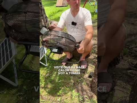 Ventilador solar a batería excelente calidad #ventilador #solar #camping #vacaciones #pesca