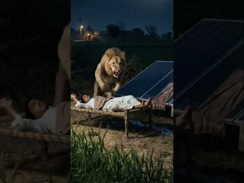 “A man was sleeping on solar panels when suddenly a lion appeared.”#fyp #solarsystem #youtubeshorts