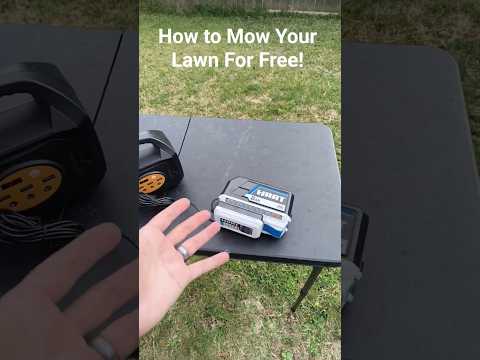 Mow Your Lawn Completely Free Using Solar Battery Power! #temu #aliexpress #solar #solarenergy #diy