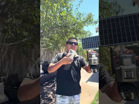 Cámara de seguridad de doble lente con un panel solar ￼
