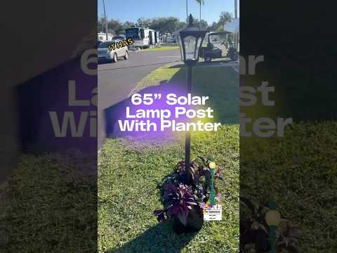 Solar Power Lamp Post With Planter Box #garden #gardenlighting