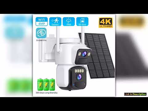 8MP Dual Lens Solar WIFI Security Cameras With Solar Panels Color Night Vision PIR Motion Detection