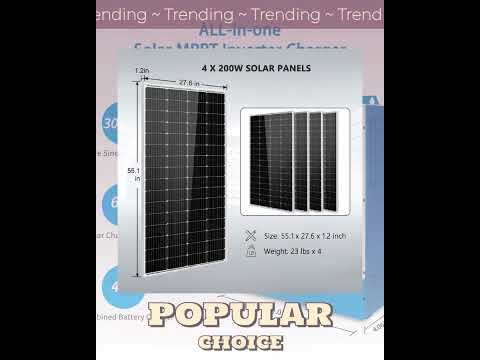 SunGoldPower Solar Kit 3000W 24V Inverter 120V Output + Lithium Battery + 800 Watt Solar Panel