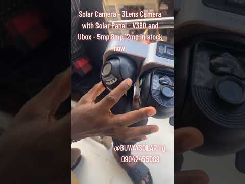 Solar Camera – 3Lens Camera with Solar Panel – V380 and Ubox – 5mp,8mp,12mp in stock now #camera