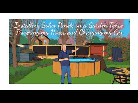 Installing Solar Panels on the Garden Fence Powering the House and Charging the Car #ecoflow #diy