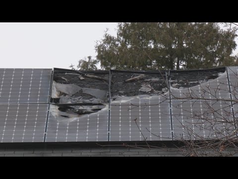 Solar panel fire damages Rockford home