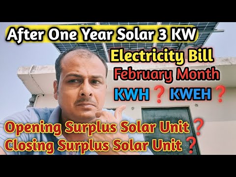 Electricity bill after Solar Panel Install🥅 1 Year 🧾 February Month 💥 Opening Closing Surplus ❓