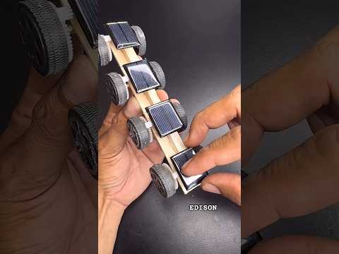 How to make mini solar power toy car #schoolproject #diy #shorts #solarpowertoycar