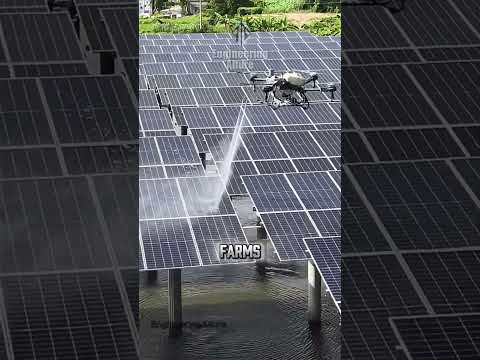 Drones Are Now Cleaning Solar Panels 🤔 #shorts
