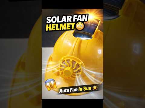 Garmi Me Kaam Karne Walo Ke Liye 🔥 Solar Fan Helmet 😳 #shorts #gadgets