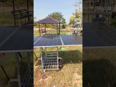 รถเข็นโซล่าเซลล์ 3 แผง ☀️ ไดโว่1,500W 💦น้ำแรงจัด ส่งไกล 100เมตร #รถเข็นโซล่าเซลล์ #พลังงานแสงอาทิตย์