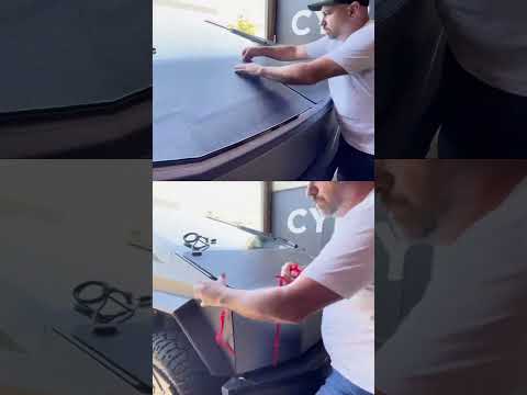 Added a 2×90W hood solar panel setup to the Cybertruck ☀️