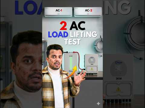 क्या Deye का यह Hybrid Inverter इन 2 AC का LOAD उठा पाएगा? Deye 3KW Hybrid Inverter AC Test #shorts