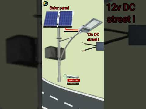 solar panel street light  connection #solar #shorts
