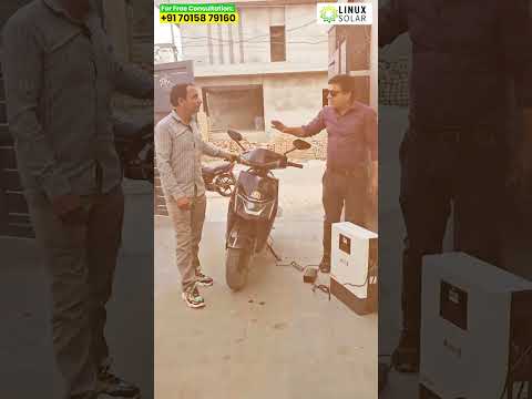 EV Scooty Battery Dead? 😱 Charge it Anywhere with Linux Solar Portable Generator! ⚡#shorts