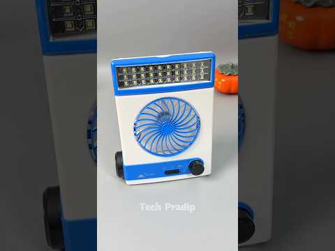 Solar Fan with LED Light | Smart Emergency Gadget