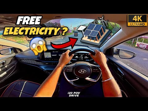 POV: ₹0 ELECTRICITY BILL?! 😱 | HYUNDAI i20 POV DRIVE | SOLAR POWER INDIA | 4K ASMR