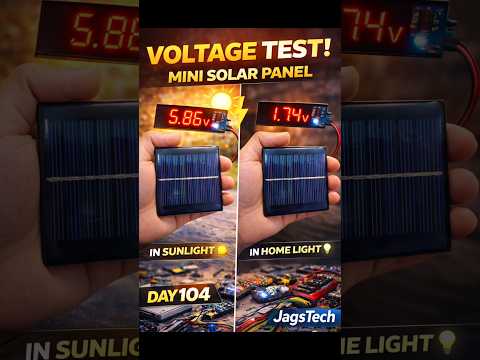 🚀 Day 104 – Daily Dose of Electronics | Mini Solar Panel Voltage Test ☀️⚡ #minisolarpanel #jagstech