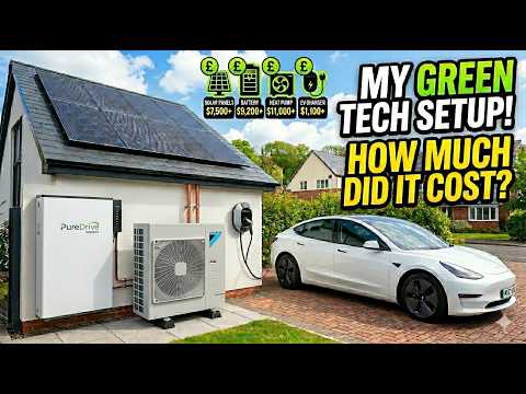 My Full Green Tech Setup: Solar Panel, Battery, Heat Pump and EV Charger! Walk Through and Costs