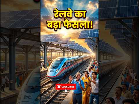 Railways has taken a big decision to install solar panels above the track ☺️#india #facts