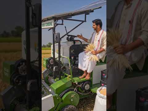Diesel Khatam 😱 Solar se Chalne Wala Mini Combine! Gareeb Farmer ka Game Changer 🚜☀️#10millionviews