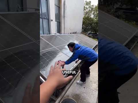 This Worker Can’t Clean The Solar Panels a