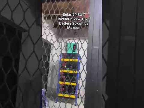 Maxson Solar panel 5.5kw, Maxson hybrid inveter 6.2kw 48v, Maxson rack mounted lifepo4 battery 20kwh