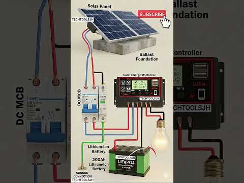 how to connect solar panel to car battery system circuit diagram #shots #electrical #electrician