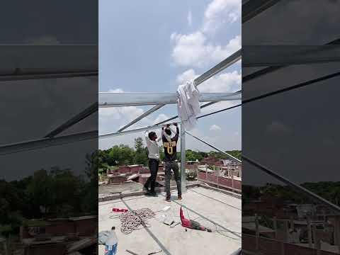 Tata On grid solar system lucknow Malihabad #solarpanels #solar #solarconverter @Gksolarteam