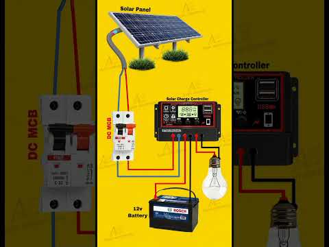 ⚡How to Connect Solar Panels to Battery via ChargeController and MCB | #shots #electrical#viral