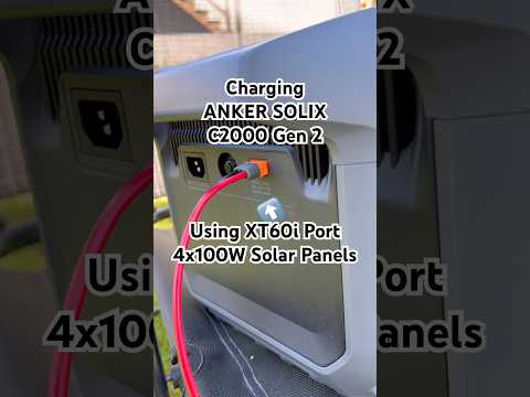 Charging ANKER SOLIX C2000 Gen 2 Using XT60i Port with 4x100W Solar Panels #shorts #powerstation